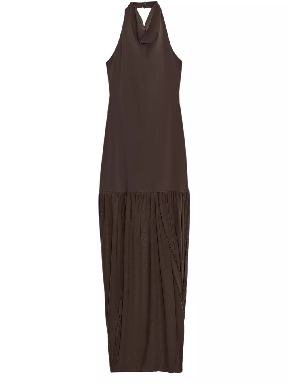 Zara combinationSleeveless Brown Halter Maxi Dress
